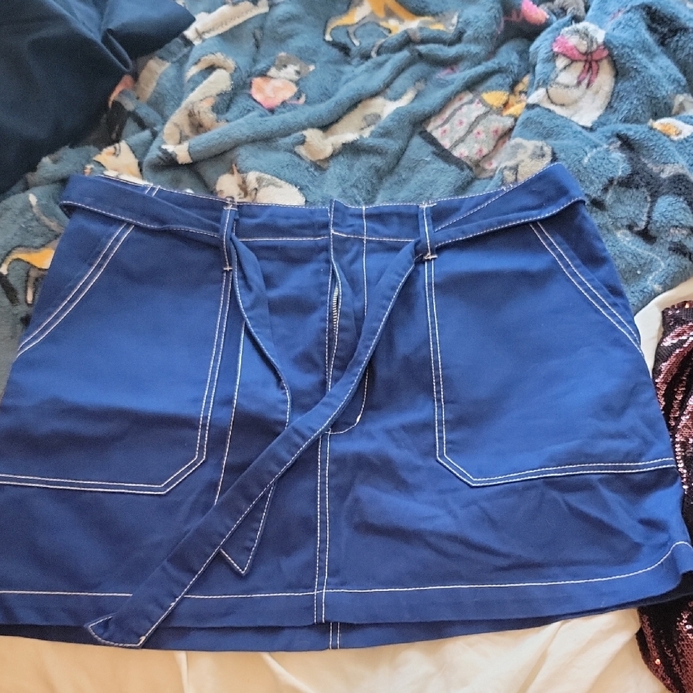 Wild Fable Navy Skirt with White Accents